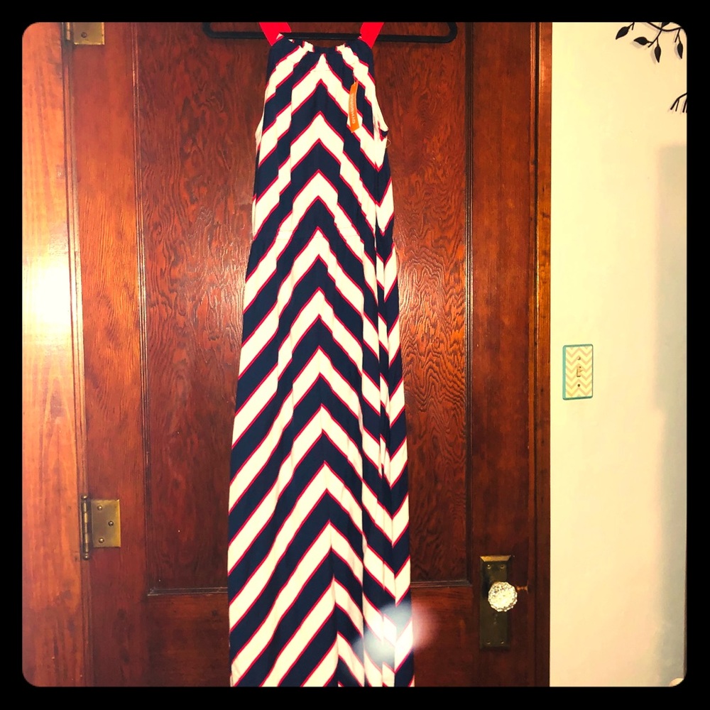 NWT! Red white & blue Maxi dress